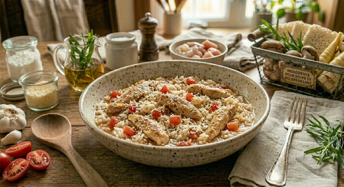 Poulet et riz à l’italienne au parmesan