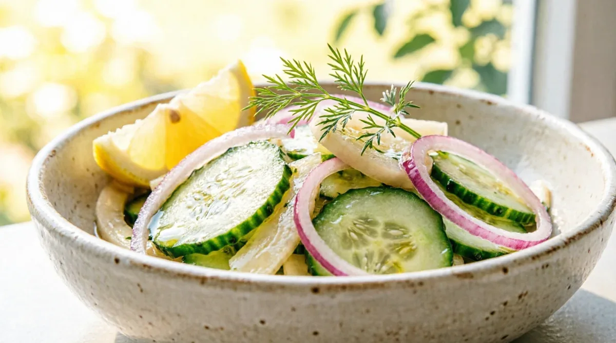 Salade fraîche de concombre et fenouil à l’aneth
