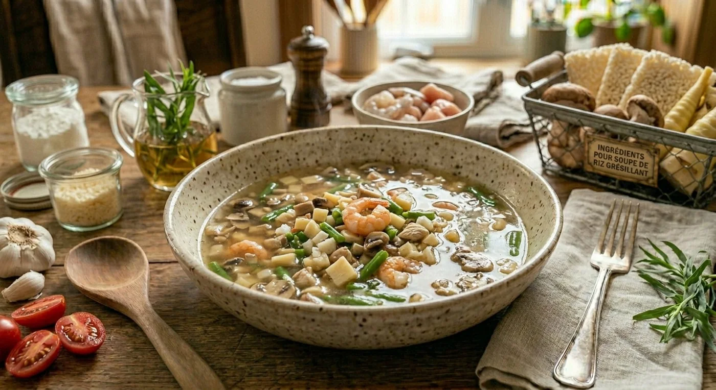Soupe de riz grésillant chinoise